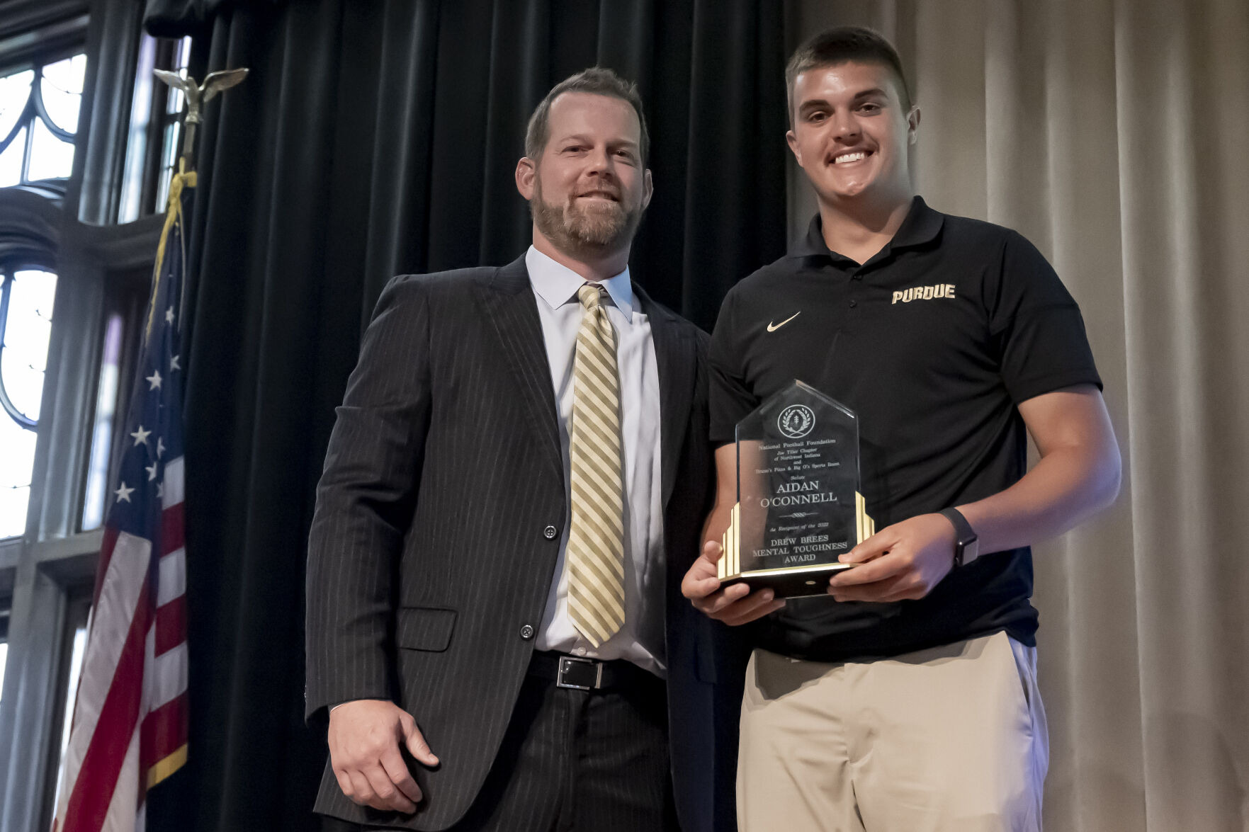Aidan O'Connell Drew Brees Mental Toughness Award.